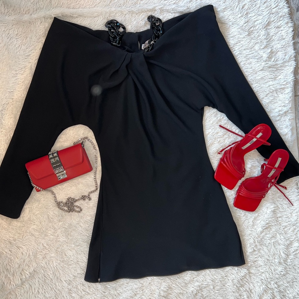Zara- black mini with chain straps size M